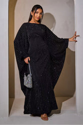 Shiny Rhinestone Butterfly Abaya